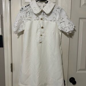 Elegant White Lace Dress